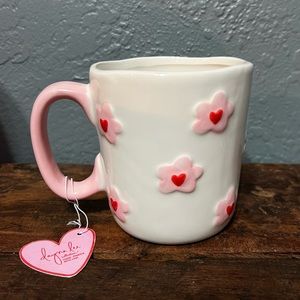 NWT Pink Floral Heart Valentines Mug